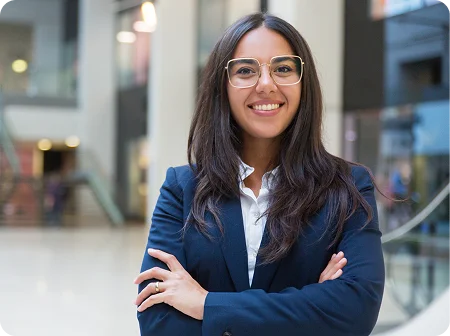 Student wearing a blue tracksuit
