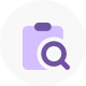 Checklist with magnifying glass icon
