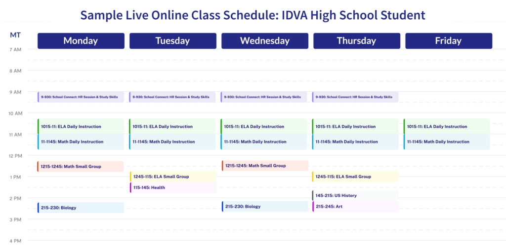 IDVA HS students schedule