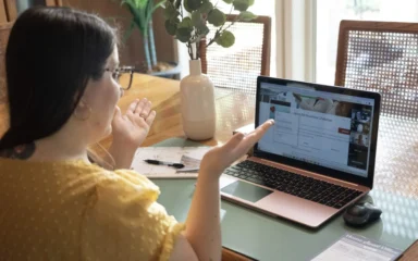 girl in virtual meeting