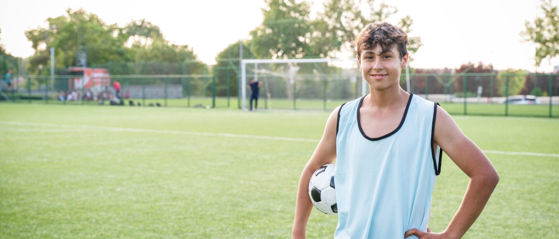 boy playing soccer